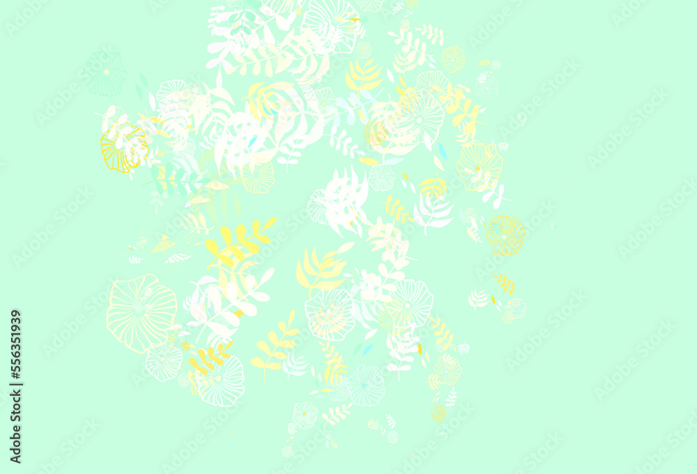 Fototapeta premium Light Multicolor vector doodle background with leaves.