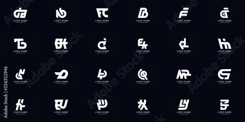 Collection full set abstract combine letter a - z monogram logo design photo