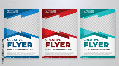 set of business flyer template with minimalist layout and modern style use for promotion kit and product publication