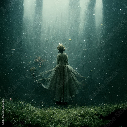 Cinematic Underwater Melancholia AI Generated