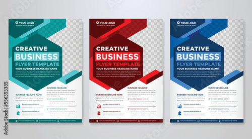 set of business flyer template with minimalist layout and modern style use for promotion kit and product publication