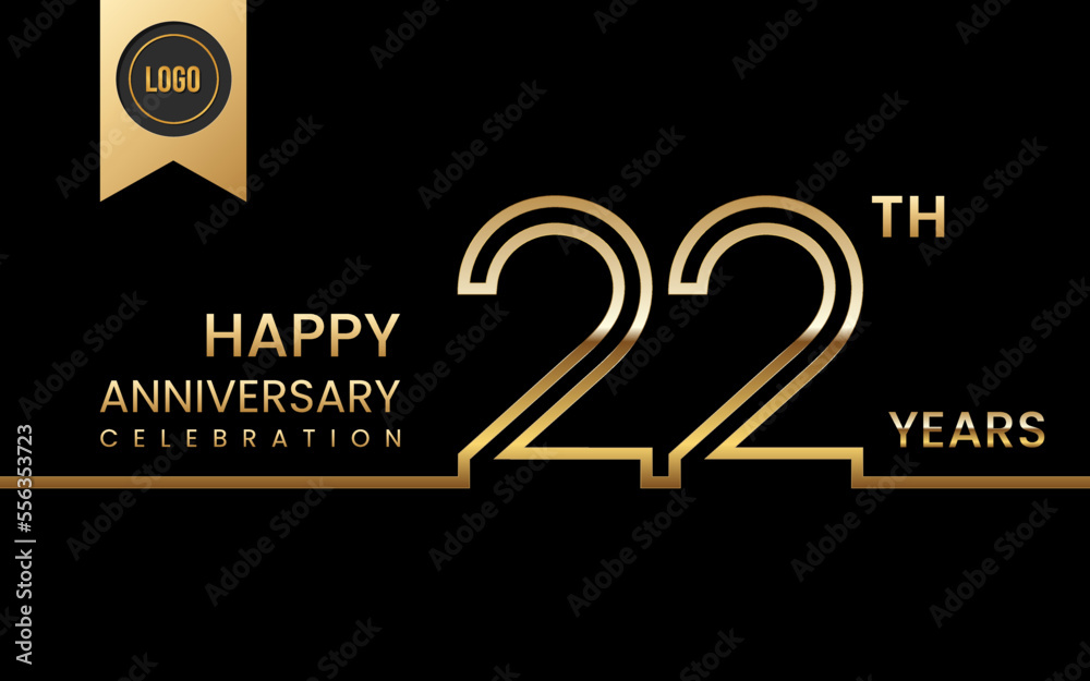 22th anniversary celebration template design. Logo Vector Template Illustration 22th anniversary celebration template design. Logo Vector Template Illustration
