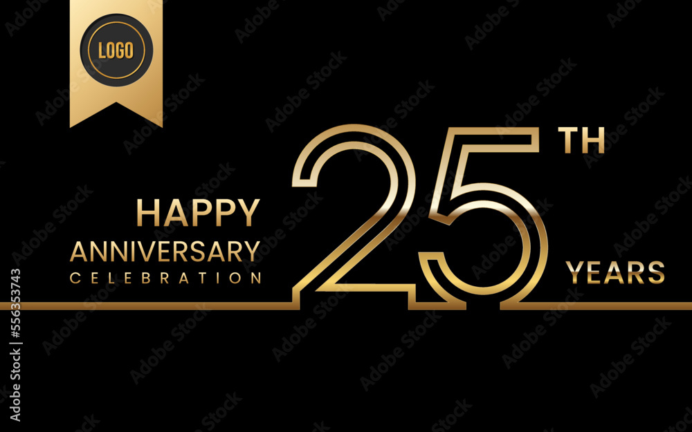 Naklejka premium 25th anniversary celebration template design. Logo Vector Template Illustration