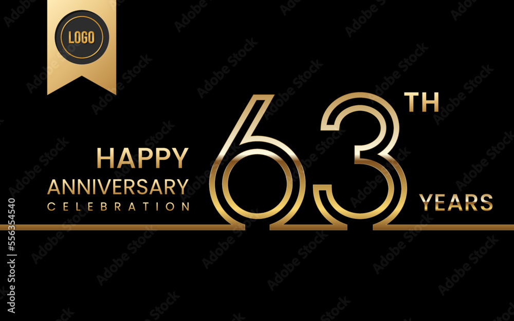63th anniversary celebration template design. Logo Vector Template Illustration
