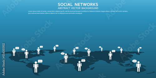 Online meeting. Global communication worldwide. People communicate at a distance. Social distancing concept. New normal lifestyle. Vector flat illustration.