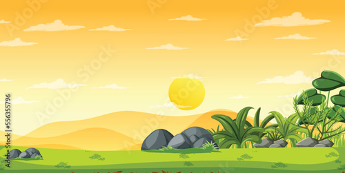 Beautiful morning 2d background 