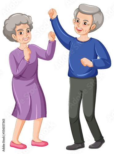 Happy senior couple dancing