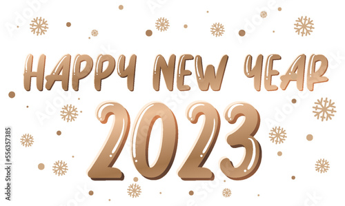 Happy New Year 2023 text for banner design