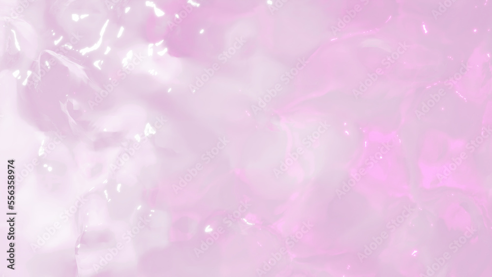 きれいな水面の3Dイラスト。ピンク。紫色。波打つ水面。	