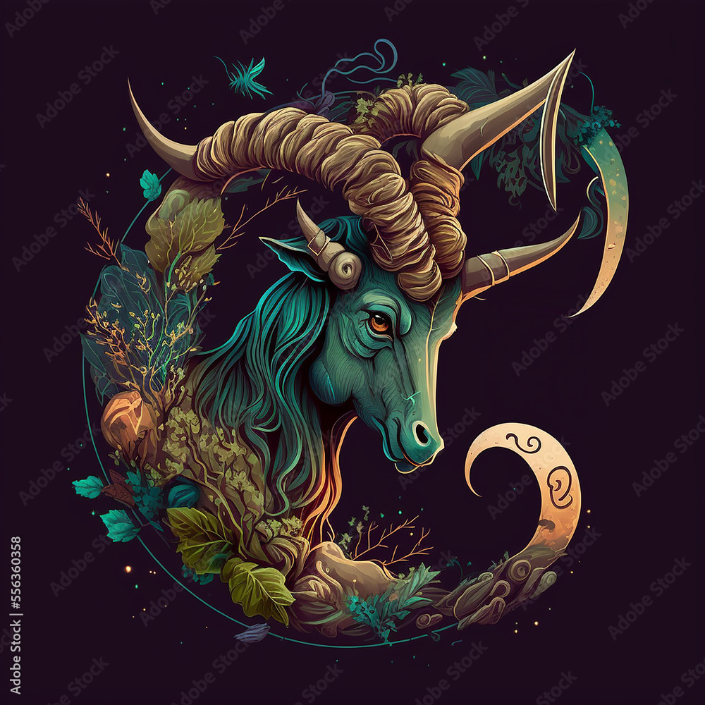 Capricorn Vector Art AI Generated Stock Illustration | Adobe Stock