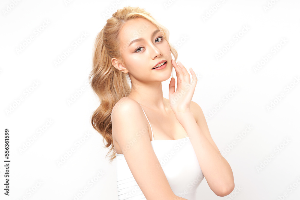 Beautiful young asian woman with clean fresh skin on white background, Face care, Facial treatment, Cosmetology, beauty and spa, Asian women portrait. Beautiful young asian woman with clean fresh skin on white background, Face care, Facial treatment, Cosmetology, beauty and spa, Asian women portrait.