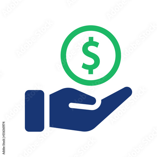 Hand with dollar coin