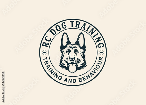 Dog training retro vintage logo vector