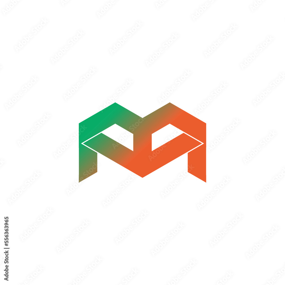 letter m down arrow geometric gradient logo vector letter m down arrow geometric gradient logo vector