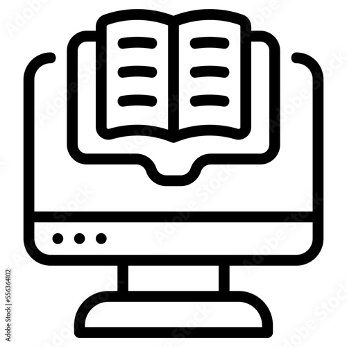digital library line icon