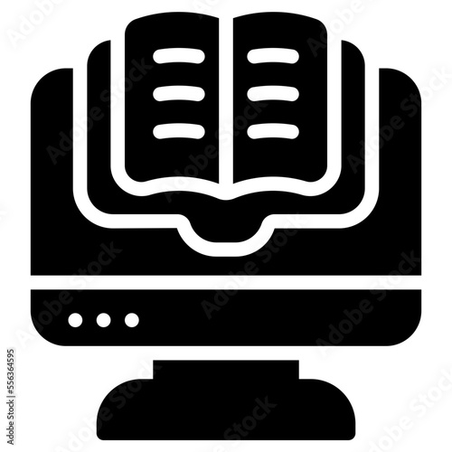 digital library glyph icon