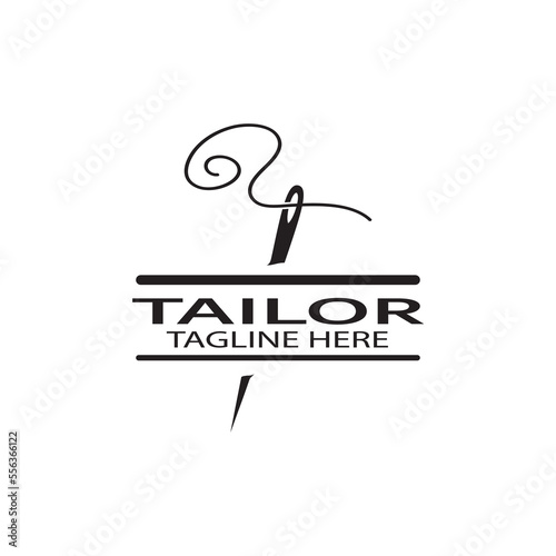 tailor logo icon illustration template combination of buttons for clothes, thread and sewing machine, for clothing product design, convection companies, fashion in vector form