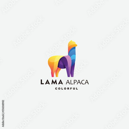 lama logo design gradient template