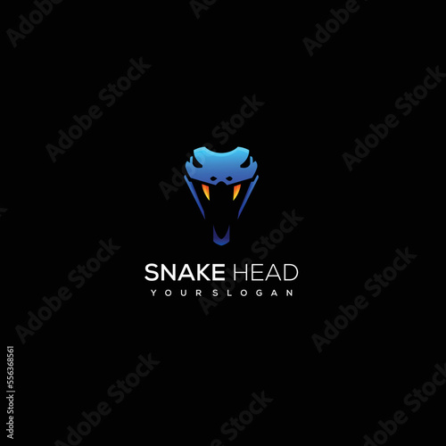 snake head logo design gradient color