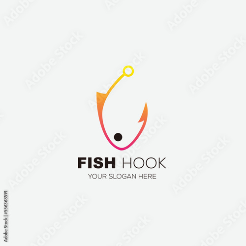 fish hook gradient colorful vector icon