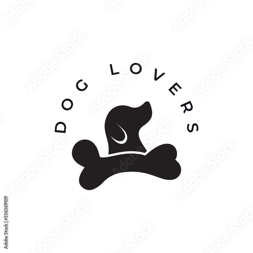 Dog grooming logo vector template.