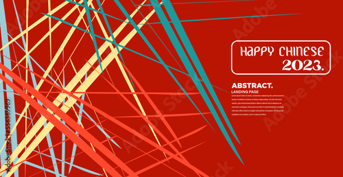 chinese new year decoration. Red abstract Asian vector creative motif.