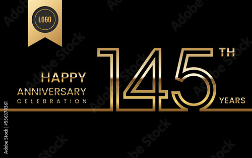 145th anniversary celebration template design. Logo Vector Template Illustration photo