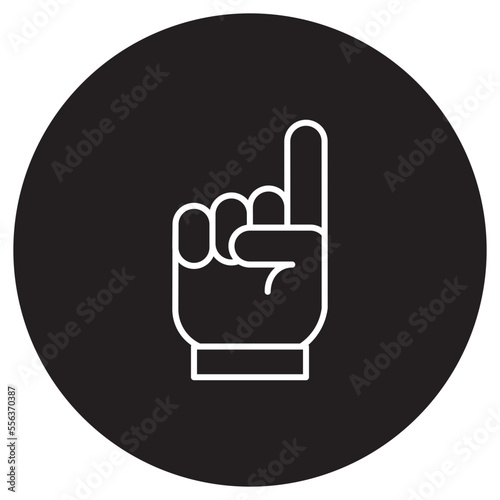 Illustration of Hand Gesture of One Number design Icon