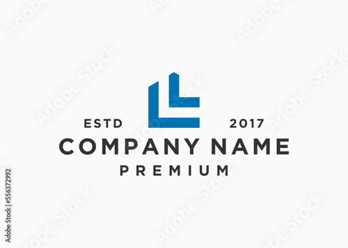 letter l with house logo design vector illustration template