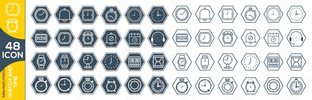 WATCH AND TIME ICON SET DESIGN WATCH AND TIME ICON SET DESIGN
