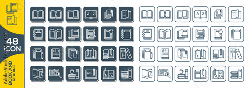 BOOK AND READING ICON SET DESIGN 
