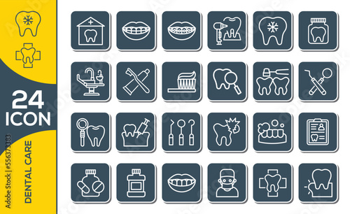 DENTAL CARE ICON SET DESIGN 