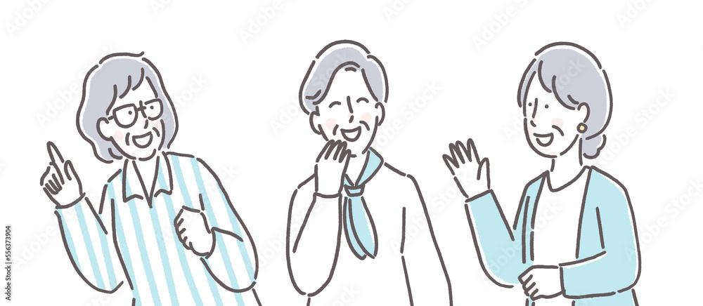 会話を楽しむおばあちゃんたち 会話を楽しむおばあちゃんたち
