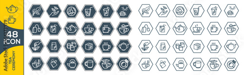 tea ceremony icon set design