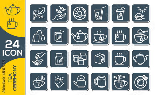 tea ceremony icon set design