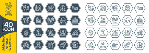 GLOBAL WARMING ICON SET DESIGN