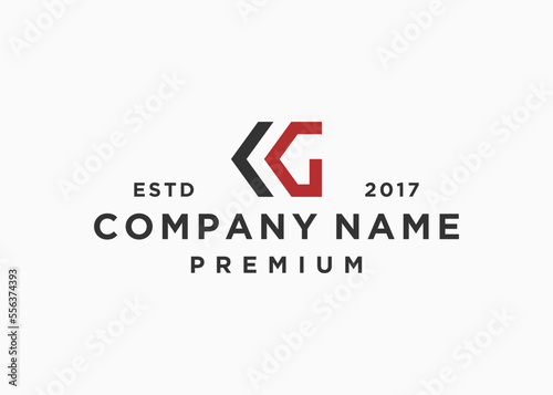 letter kg logo design vector illustration template