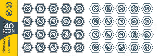 PROHIBITION ICON SET DESIGN