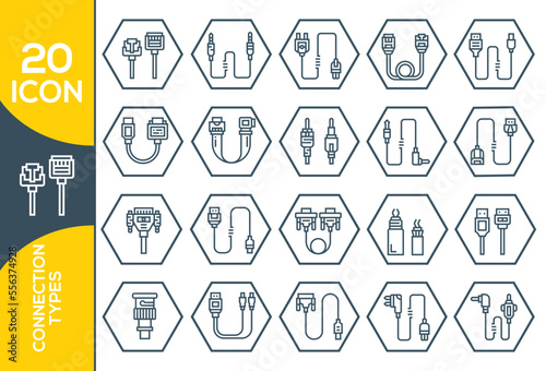 CONNECTION TYPES ICON SET DESIGN