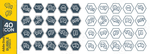 BUBBLE SPEECH ICON SET DESIGN