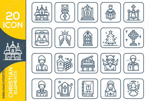 christian icon set design