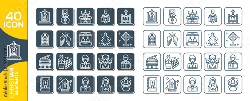 christian icon set design
