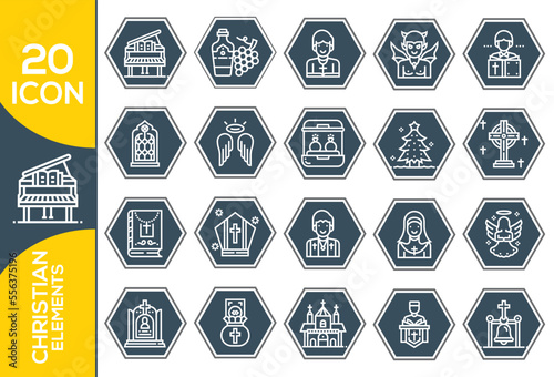 christian icon set design