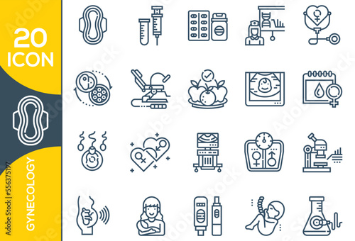 gynecology icon set design