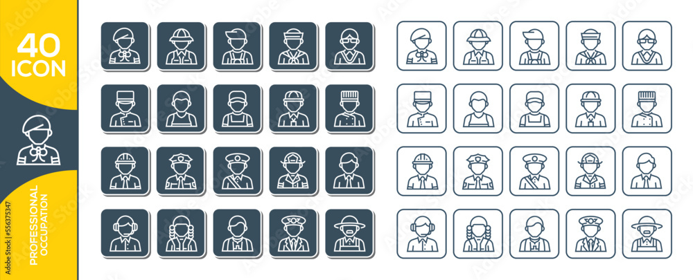 professional occupation icon set design professional occupation icon set design