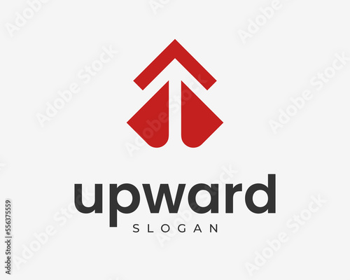 Upward Arrow Up Direction Forward Launch Boost Fast Speed Success Business Icon Vector Logo Design