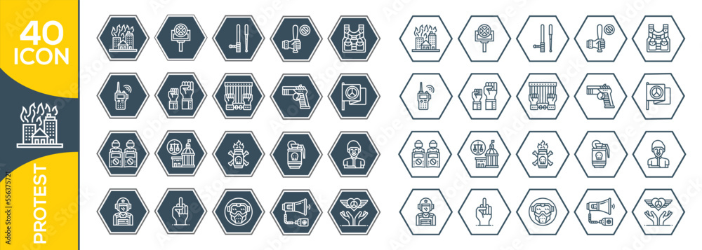 protest icon set design protest icon set design