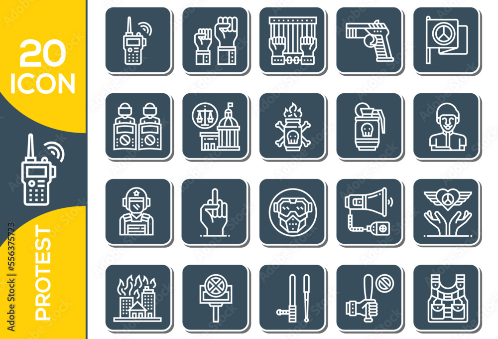 protest icon set design protest icon set design
