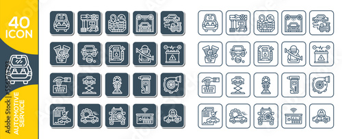 AUTOMOTIVE SERVICE ICON SET DESIGN