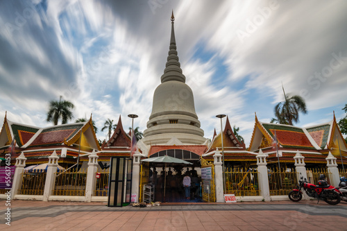 Bangkok, Thailand, August 21, 2022 : Wat Phra Sri Mahathat Woramahawihan. The great stupa of the temple.